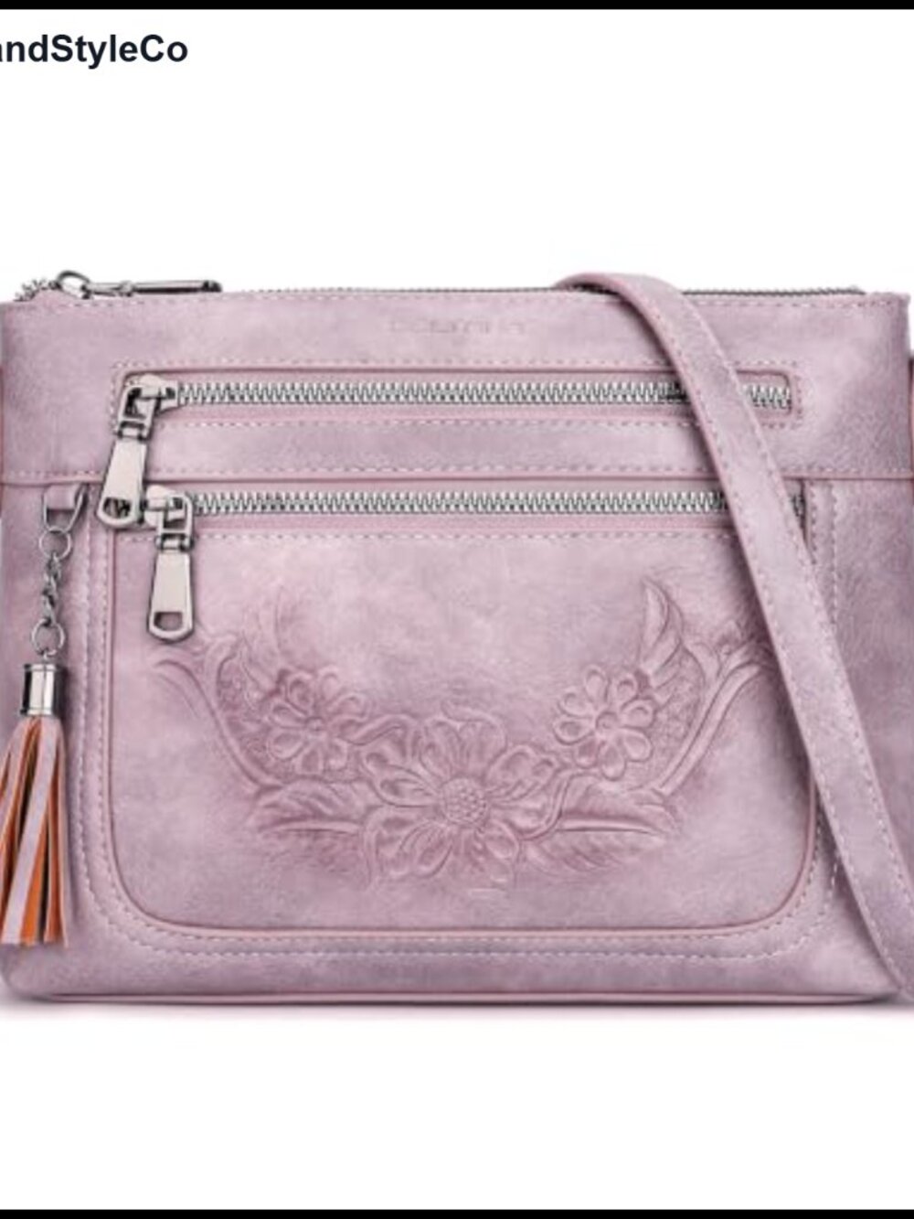 Small Faux Leather Crossbody Bag Multi Pocket Vegan Leather Purse Travel